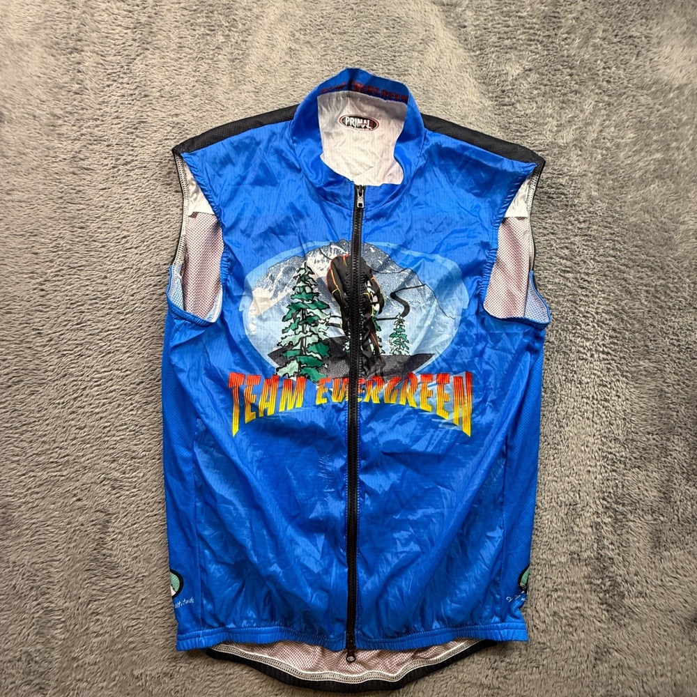 Vintage Primal Team Evergreen Cycling Jersey Lightweight Ripstop Mesh Mens L